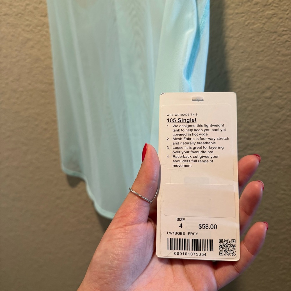 NWT Lululemon 105 Singlet size 4 - Picture 3 of 5